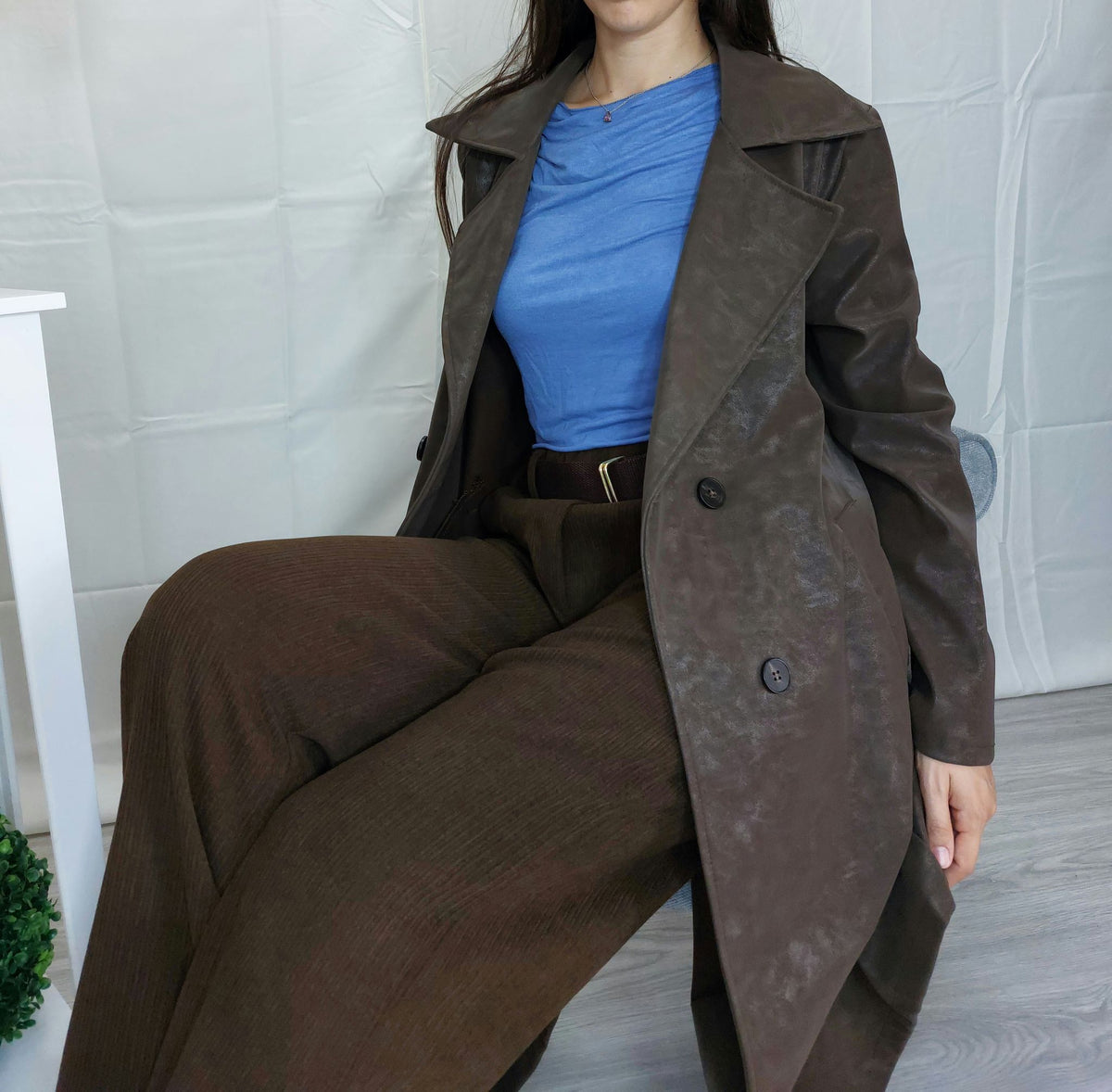 Altea – Pantaloni palazzo donna a vita alta con cintura