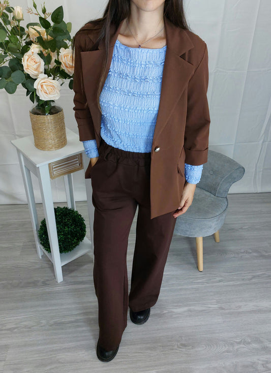 Dafne – Pantaloni donna palazzo a vita alta con cintura animalier