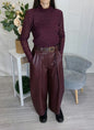 Odilia – Pantaloni balloon donna in ecopelle a vita alta