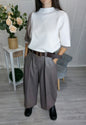Odilia – Pantaloni balloon donna in ecopelle a vita alta