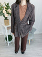 Ottavia – Blazer donna a quadri con cintura