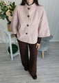 Nives – Cappotto donna corta svasata con collo alto e maniche a tre quarti