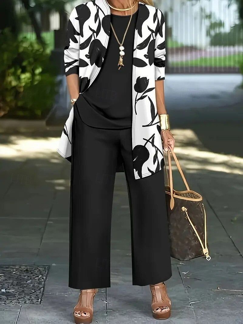 Completo Floreale Bolero e Pantaloni