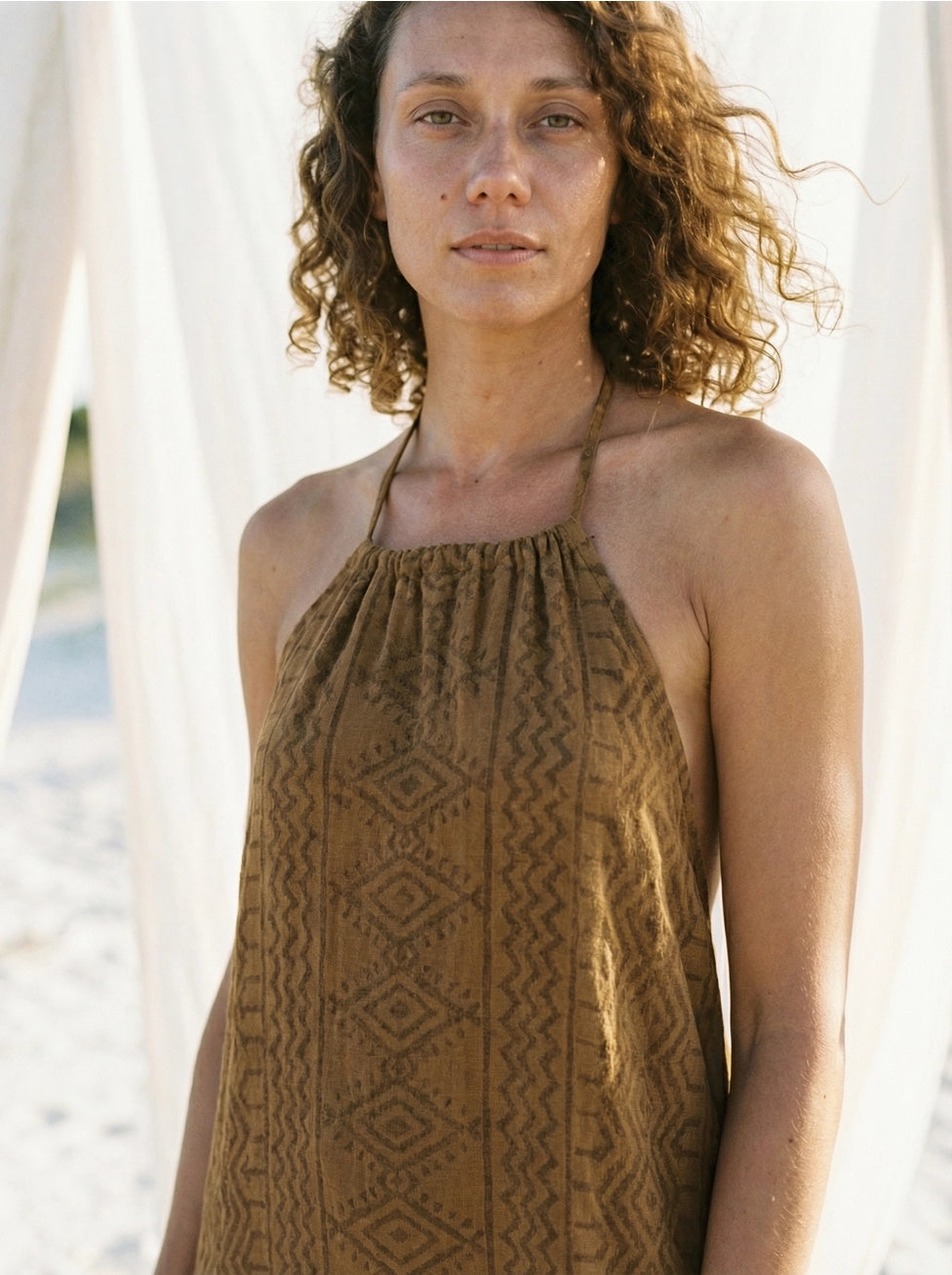 Essenza della Terra ✨🤎-Abito Bohemien con scollo halter
