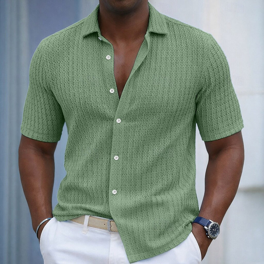 Camicia Jacquard Rigata Uomo