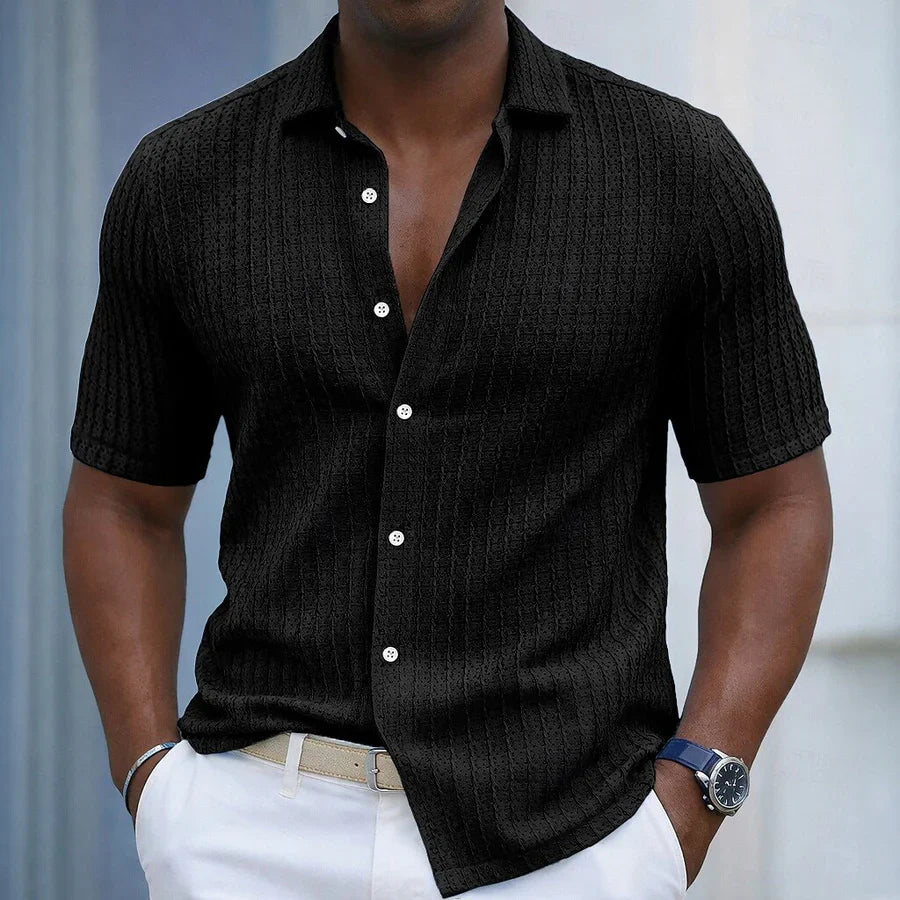 Camicia Jacquard Rigata Uomo